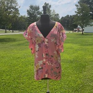 Sanctuary Women’s Pink Floral Print Top